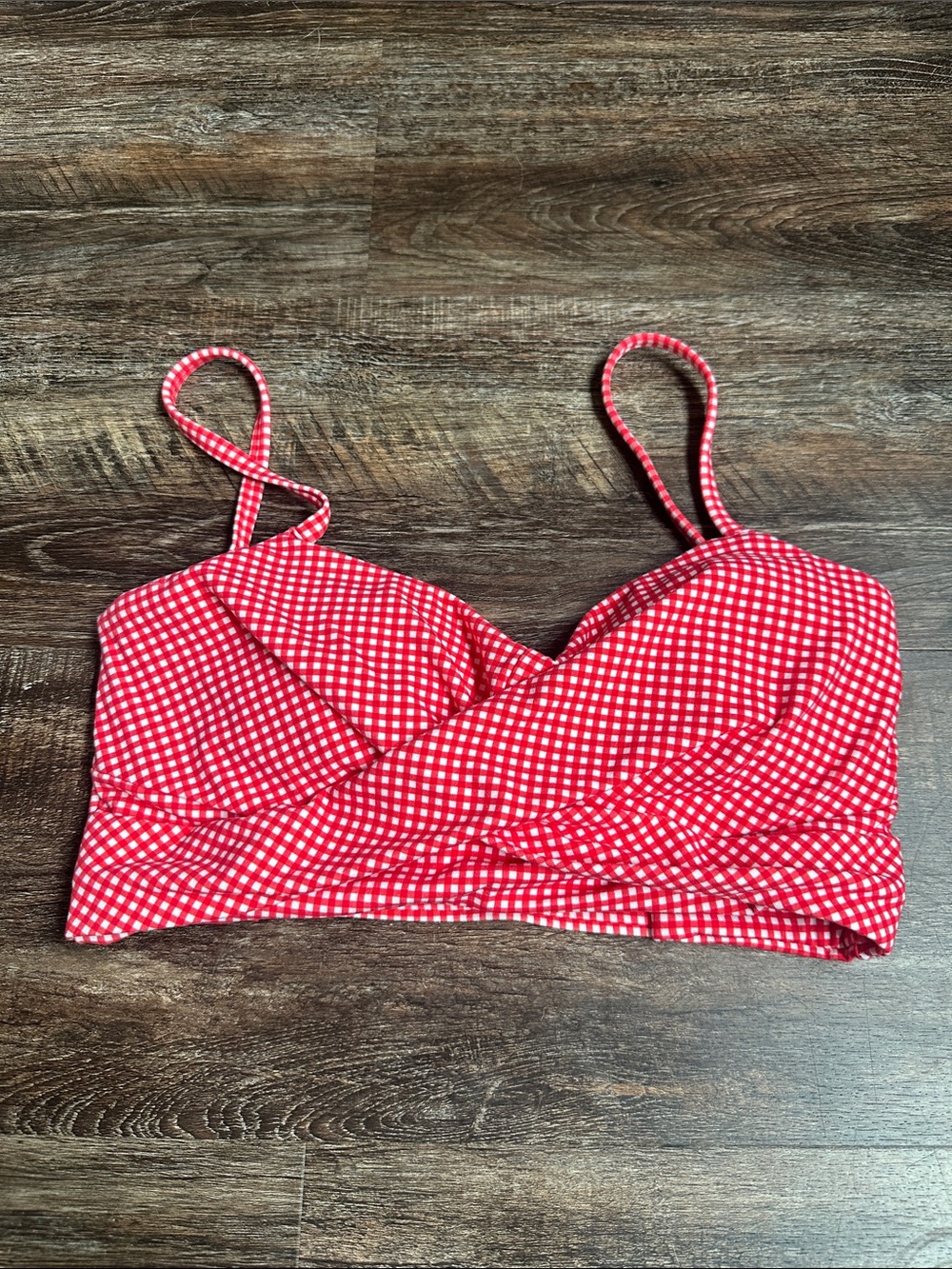 BuffBunny Salsa Red Gingham Ivy Sports Bra